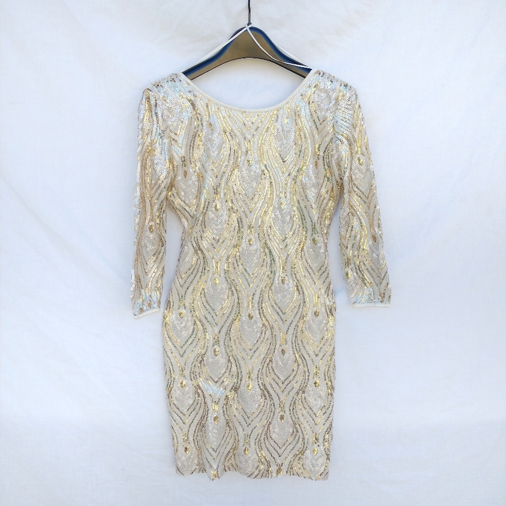 Lovely Day Seqins Dress Small Gold